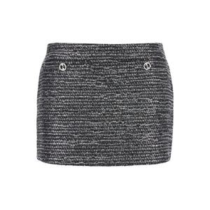GUCCI Black Sequin Miniskirt in Wool Woman 800174ZAQ9N1138