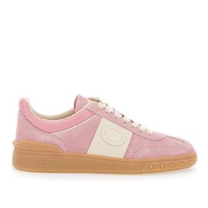 발렌티노 핑크 스웨이드 라운드 토 로우탑 스니커즈 7W2S0IL9 L
