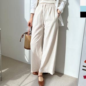 샵앤) 여성 린넨 허리밴딩 와이드 팬츠 WDM-WPT-KYI80147