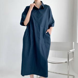 나야홍 / 빅사이즈 506 스텐다드셔츠롱원피스 DGLU784