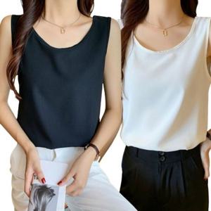 샵앤) 여성 U넥 쉬폰 민소매 나시 티셔츠 WON-WSH-WFHOA4J