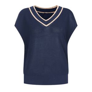 샵앤) 여성 V넥 켑소매 베이직 니트 티셔츠 BOM-WKN-20673-네이비