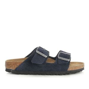 버켄스탁 아리조나 뉴 네이비 스웨이드 가죽 플랫 샌들 1030895