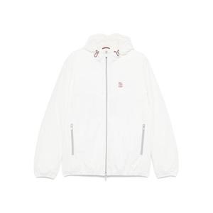 브루넬로 쿠치넬리 남성 화이트 Kway 자켓 MM49A7431G C1085