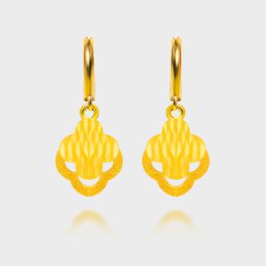 [베티블루] 999 24K 순금 더블 클로버 여성 7.5g 금 원터치 귀걸이