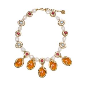 25 FW 로베르토 카발리 스톤 장식 네크리스 VKG014AM081 TP440588121