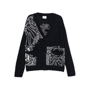 25 FW BAPE BLACK A BATHING APE 로고 자수 가디건 001KNK201004I TP440840891