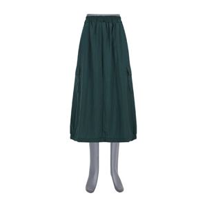 여자 베이직 경량 바스락 무지 롱 스커트 BEW-WSK-Q015-딥그린