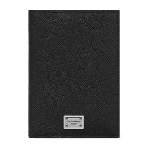 돌체앤가바나 블랙 텍스처드 가죽 여권 지갑 BP2215 AG21980999