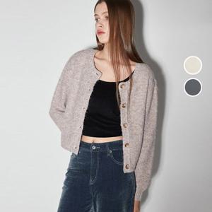 [버커루]여성 라운드넥 루즈핏 니트 가디건 B244KC820P