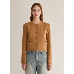 [시스티나] AWWJKP3070 스웨이드 라운드넥쟈켓/라운드 쟈켓/크롭쟈켓