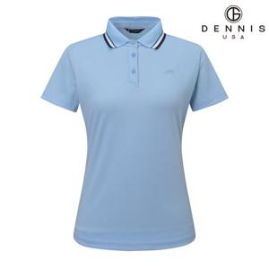 데니스골프 여성 X마이플로우 클래식 세미 레귤러핏 PK카라 반팔티셔츠 라이트블루_RAQMLTS061