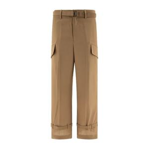 사카이 브라운 카고 벨티드 팬츠 2403423M651 BEIGE