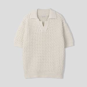 [리빌모아]남자 네트 스카시 오픈넥 반팔 니트티 AS-KNH-Q004-아