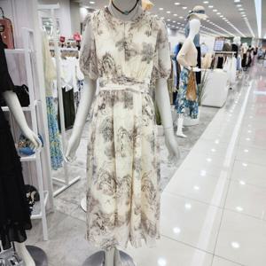 [샤틴]풍경프린팅 셔링 쉬폰원피스S243C674A03_JK