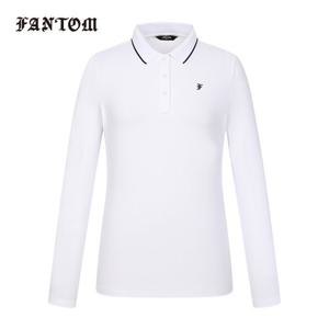 [팬텀] 여성 카라 배색 백기모 베이직 긴팔티셔츠