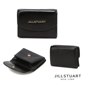 [질스튜어트] 블랙 로고 장식 소가죽 3단 지폐 지갑 JAWA5E540BK