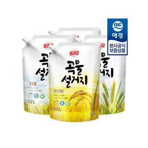 [트리오]트리오 곡물설거지 우리현미 주방세제 리필 1.2L x4개