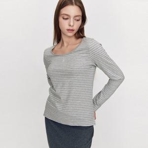 [지오다노] 여자 유넥 스쿱넥 무지 면 긴팔 티셔츠 325901