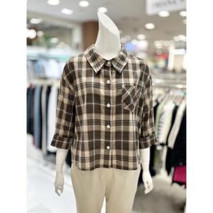 소고 세이브존01 카라넥 체크 프린트 블라우스 AK2BA28_CBR