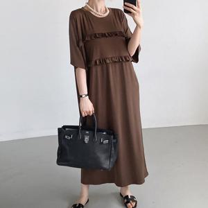 나야홍 / 빅사이즈 507 델루나쫀쫀박시원피스 DRAU931