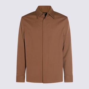 펜디 포인트 칼라 브라운 롱 슬리브 셔츠 FS1329 AU60F0QE1