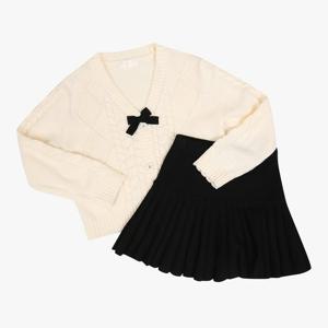 [로엠걸즈(아동)]가디건+스커트 스웨터 세트RGSM2519P