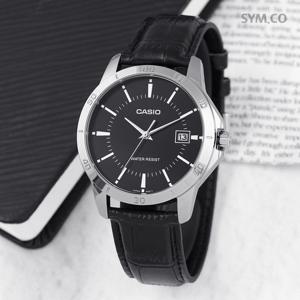 카시오 MTP-V004L-1A 다이버룩 실버 스틸베젤 아날로그 캐쥬얼 남자 가죽 시계 c