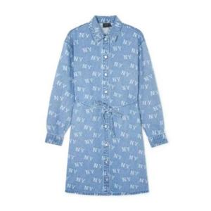 MLB긴팔티 PQJ 3FDDM0141-50BLL 클래식 모노그램 자카드 데님원피스