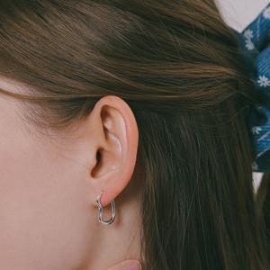 제이로렌 웨이브링 원터치 실버 귀걸이 M04012