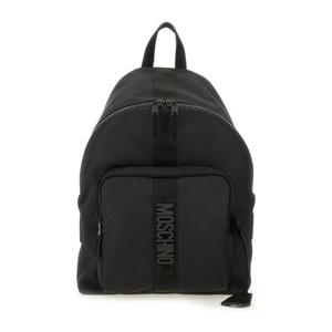 모스키노 블랙 패디드 스트랩 미니멀리스트 백팩 MD4608PP0N F2