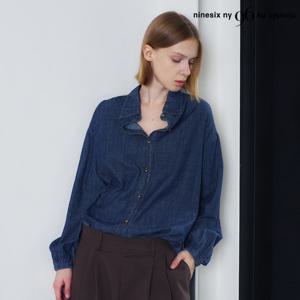 [나인식스뉴욕(영캐릭터)]골드 버튼 포인트 데님 긴팔 셔츠 (NP3BA024L0)