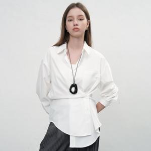 WOMAN 링클프리 루즈핏 버튼 랩 셔츠 [WHITE] / WBE3L03501