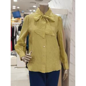 미니멈 세이브존01 타이 넥 자가드 블라우스 MXCAWB8140