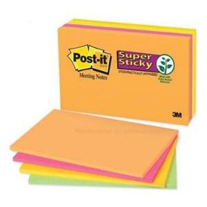 사무용품쇼핑몰 쓰리엠 포스트잇 미팅노트_무지 200X149mm 45x4색