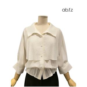 [에이비에프지]셔링 포인트 7부 블라우스 APZ5HB52G