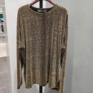 [르니앤맥코이] 블링블링 골드 스팽글 롱 니트 티셔츠 MM11TS300