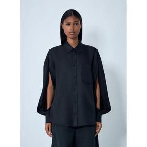 25 FW 알렉산더왕 여성 슬래시 소매 실크 셔츠 awg0262007blk