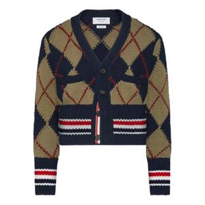 톰브라운 아가일 인타르시아 V넥 울 가디건 MKC617AY1029