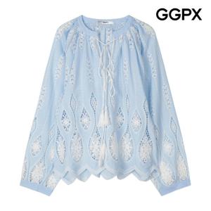 GGPX  프린지 트임넥 보헤미안 레이스 블라우스 (GP9SH016F)