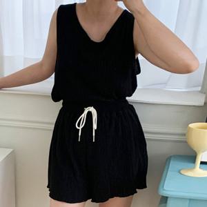 나야홍 / 아이우먼 골지나시밴딩반팬츠세트 MOV206M509 빅사이