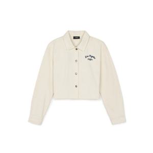 MLB긴팔티 GQC 3FDRV0144-07CRD 여성 바시티 컬시브 자수 크롭 데님셔츠 LA다저스