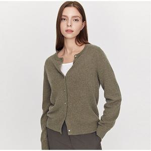 [지오다노] 여자 캐시미어 무지 라운드 긴팔 가디건 355914