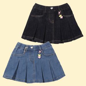 [로엠걸즈(아동)]데님 주름 스커트치마RGWH24W1C