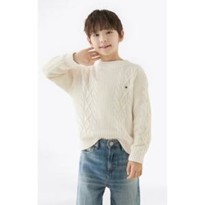 [타미힐피거칠드런] 케이블 믹스 그래픽 스웨터 T42F7WWO510BT1
