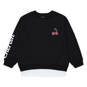 소이 여아 기모 체리 레이어드 맨투맨 티셔츠 21W0456_BK