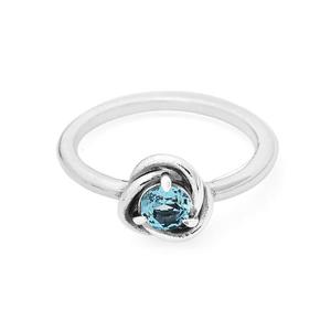 판도라 192993C03 씨 아쿠아 블루 이터니티 서클 반지 (3월 탄생석)