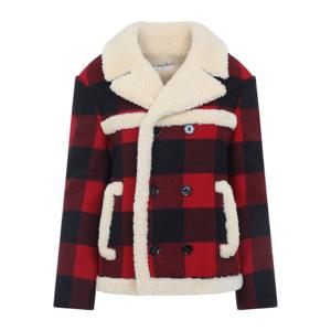 셀린느 더블브레스트 체크 시어링 재킷 RM02L0646 27NG