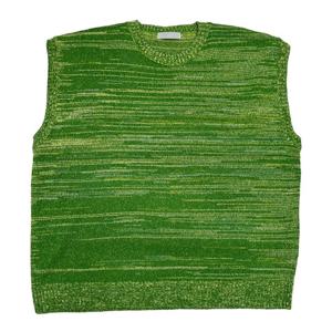 남자 간절기 오버핏 배색 브이넥 니트조끼 AC-VES-Q014-그린