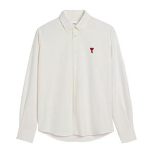 아미 로고 자수 클래식 핏 셔츠 BFUSH063 CO0031168